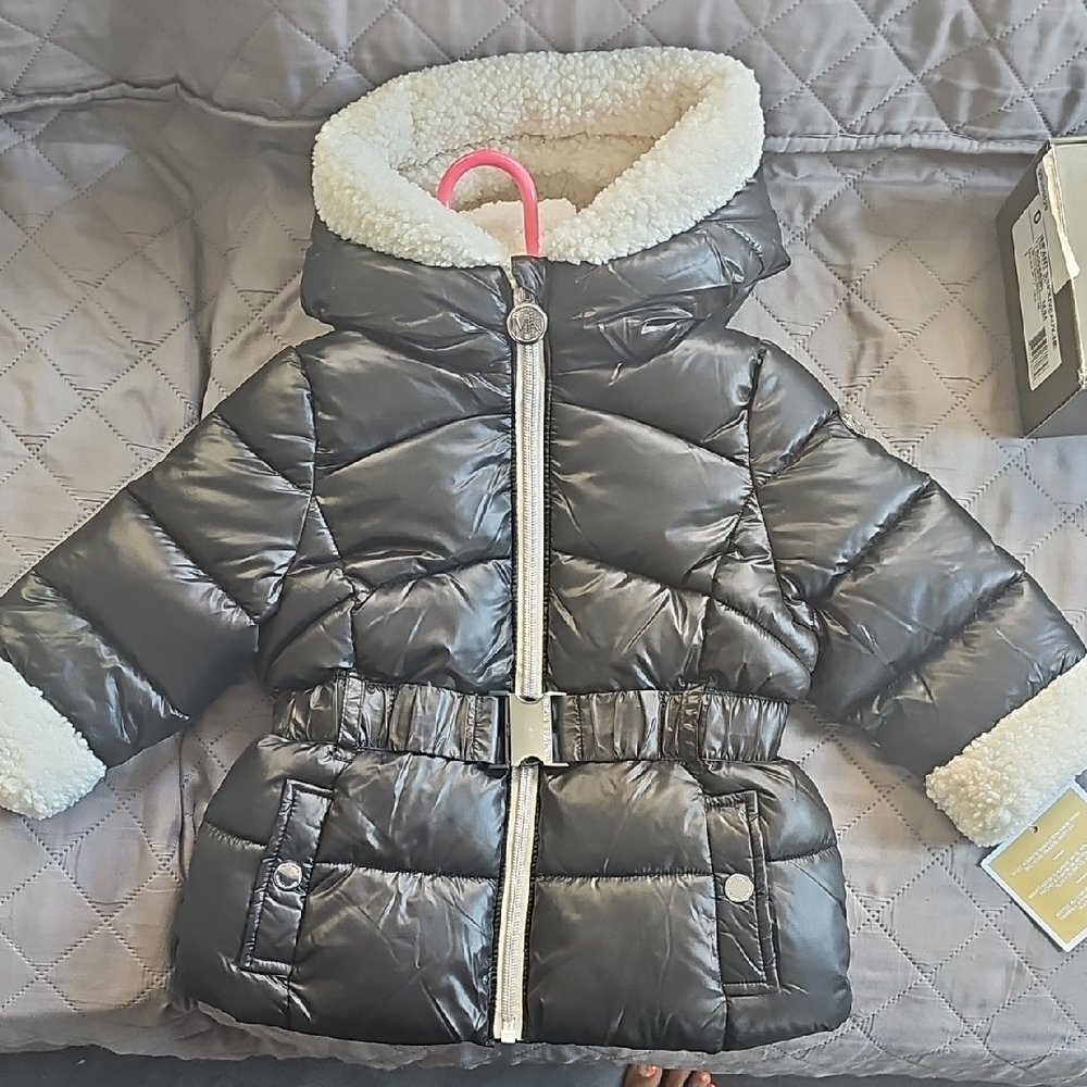 Michael Kors Black and Cream Kids Puffer Jacket